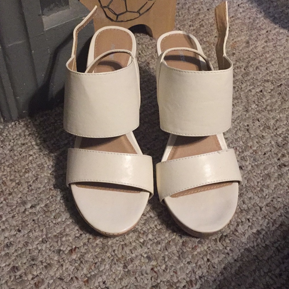 White wedge sandals. NWOT!